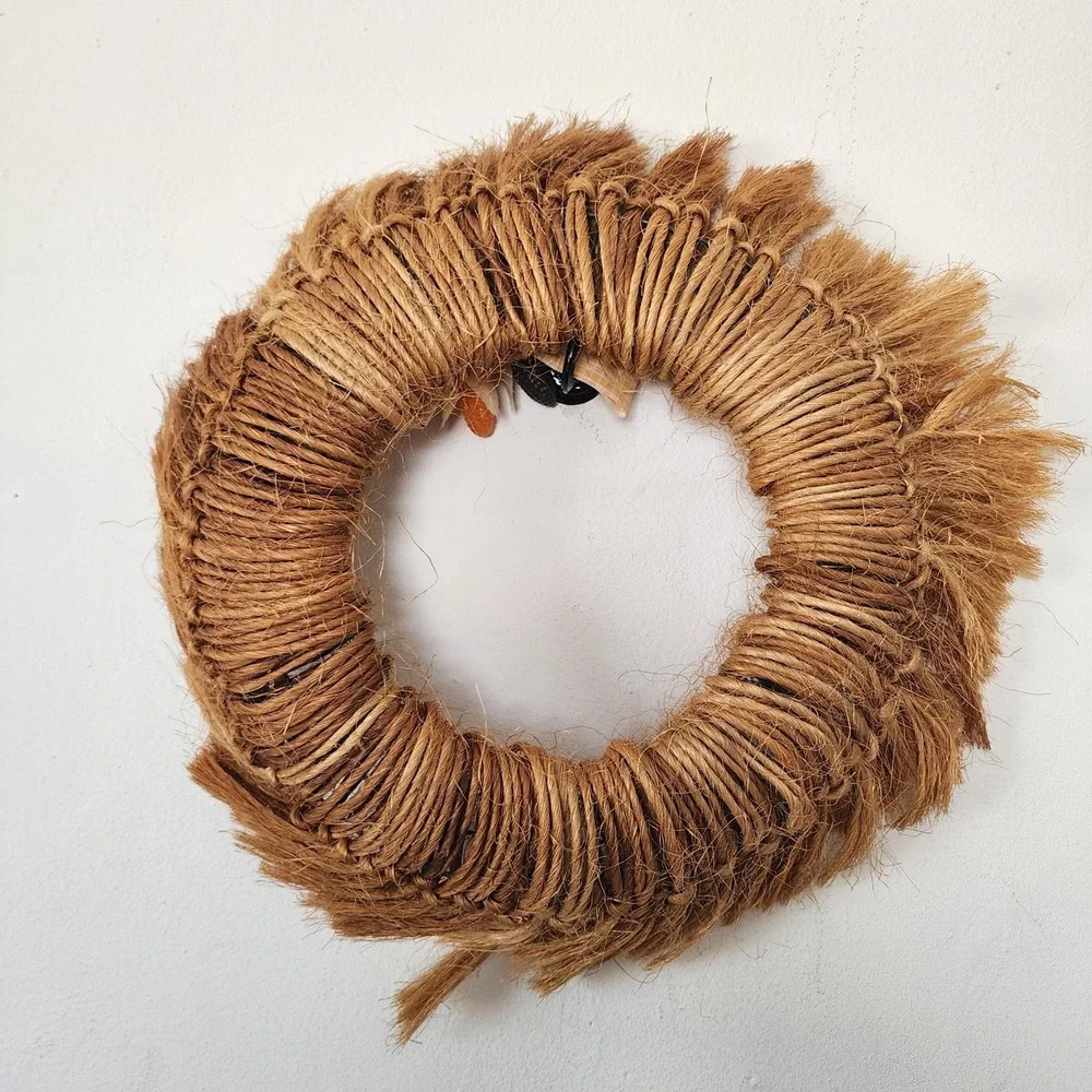 Vintage Tweed Fall Wreath Brown Pumpkin 16
